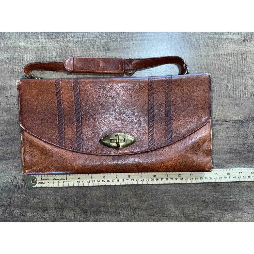 Vintage Meeker Steerhide‎ Leather Top Handle Handbag HAS WEAR